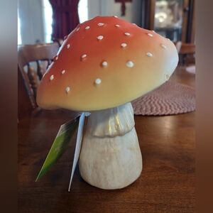 Decorative Light Up Mushroom Figurine - Red & Cream Toadstool